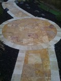 Gold travertine tumbled pavers